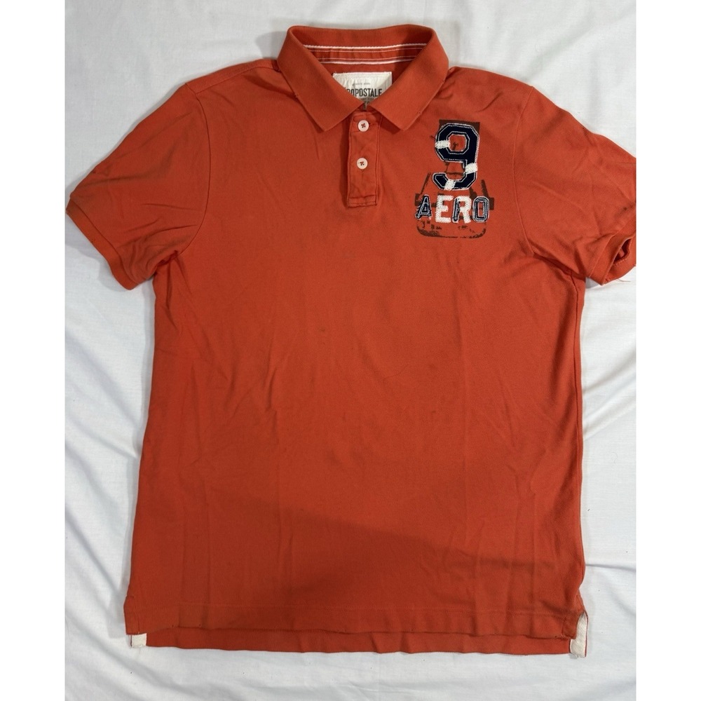 Vintage Aeropostale Polo Rugby‎ Shirt Men's Size XL Orange Embroidered Logo Y2K